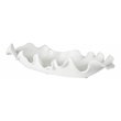 Uttermost Ruffled Coastal Earthenware Feathers Bowl in Matte White Glaze