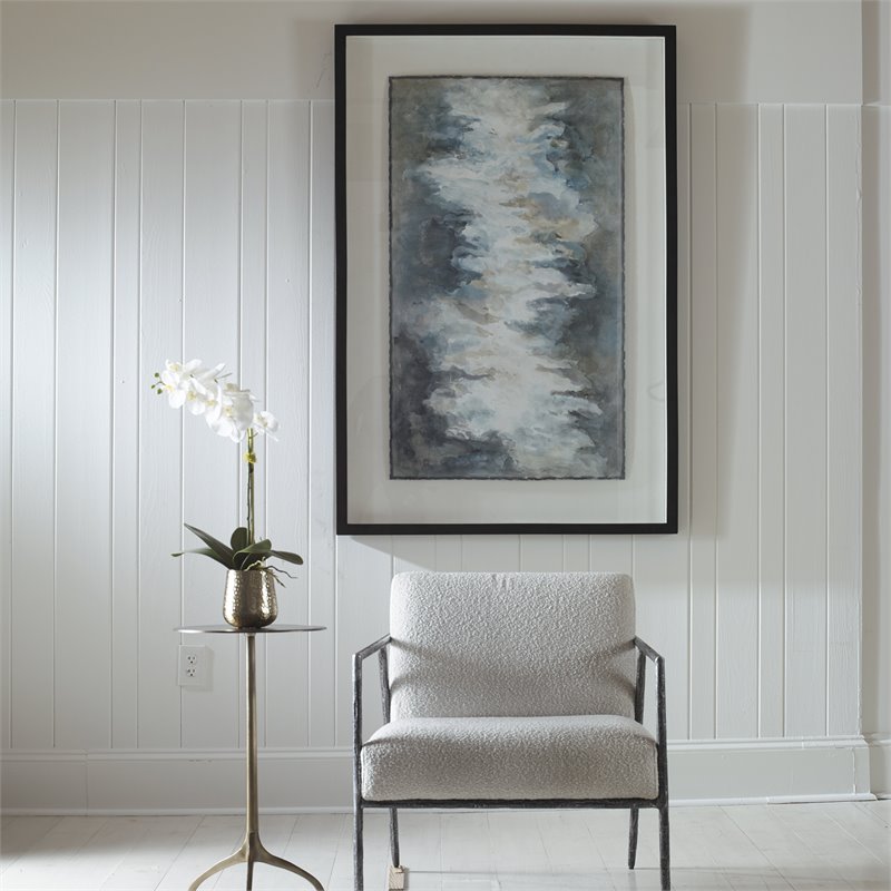 Uttermost Lakeside Grande Wood Framed Abstract Print in Blue-green/White