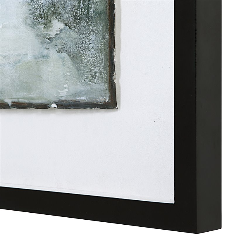Uttermost Lakeside Grande Wood Framed Abstract Print in Blue-green/White