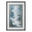 Uttermost Lakeside Grande Wood Framed Abstract Print in Blue-green/White