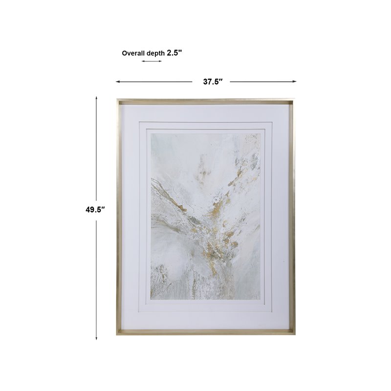 Uttermost Ethos Wood and Glass Framed Abstract Print in Gray/Gold