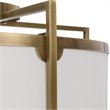Uttermost Colfax 3-Light Steel Glass and Fabric Semi Flush in Antique Brass