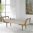 Uttermost Waylon Contemporary Birch Wood and Fabric Bench in Ivory