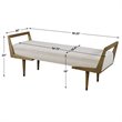 Uttermost Waylon Contemporary Birch Wood and Fabric Bench in Ivory