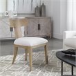 Uttermost Idris Coastal Solid Wood and Fabric Armless Chair in Natural Oak