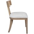 Uttermost Idris Coastal Solid Wood and Fabric Armless Chair in Natural Oak