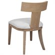 Uttermost Idris Coastal Solid Wood and Fabric Armless Chair in Natural Oak