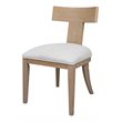 Uttermost Idris Coastal Solid Wood and Fabric Armless Chair in Natural Oak
