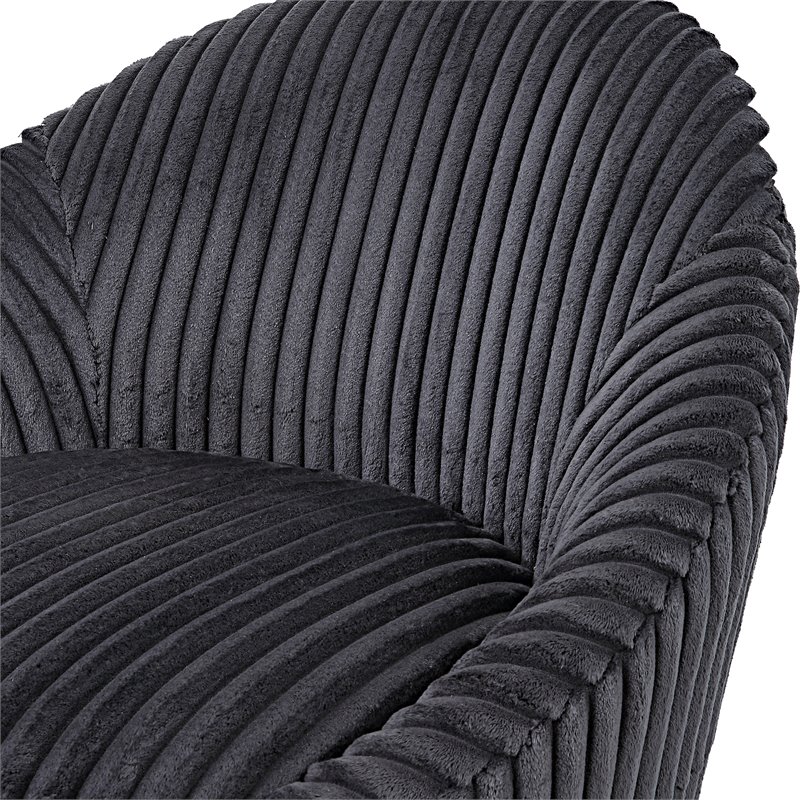Uttermost Crue Contemporary Stainless Steel and Fabric Swivel Chair in Gray