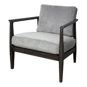 Uttermost Brunei Solid Wood Accent Chair with A Curved Open Back Design in Gray