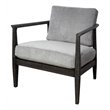 Uttermost Brunei Solid Wood Accent Chair with A Curved Open Back Design in Gray