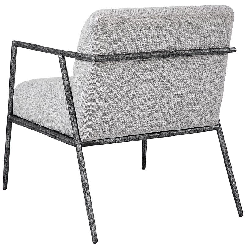 Uttermost Brisbane Cast Iron Accent Chair in Casual Ivory/Warm Gray
