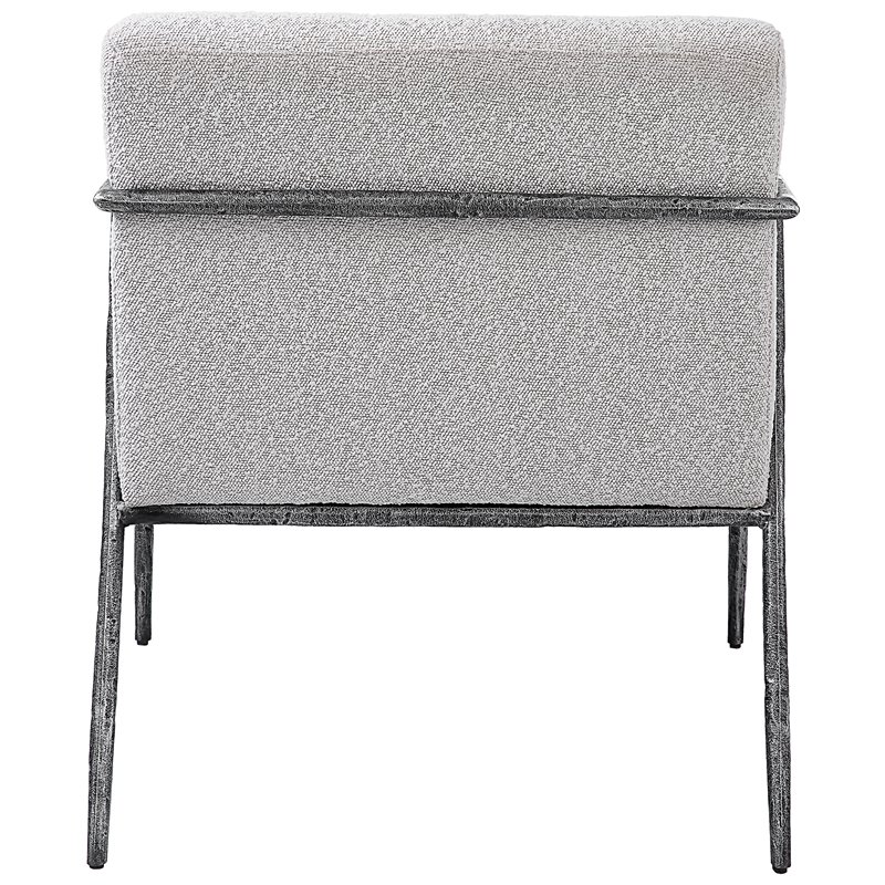 Uttermost Brisbane Cast Iron Accent Chair in Casual Ivory/Warm Gray