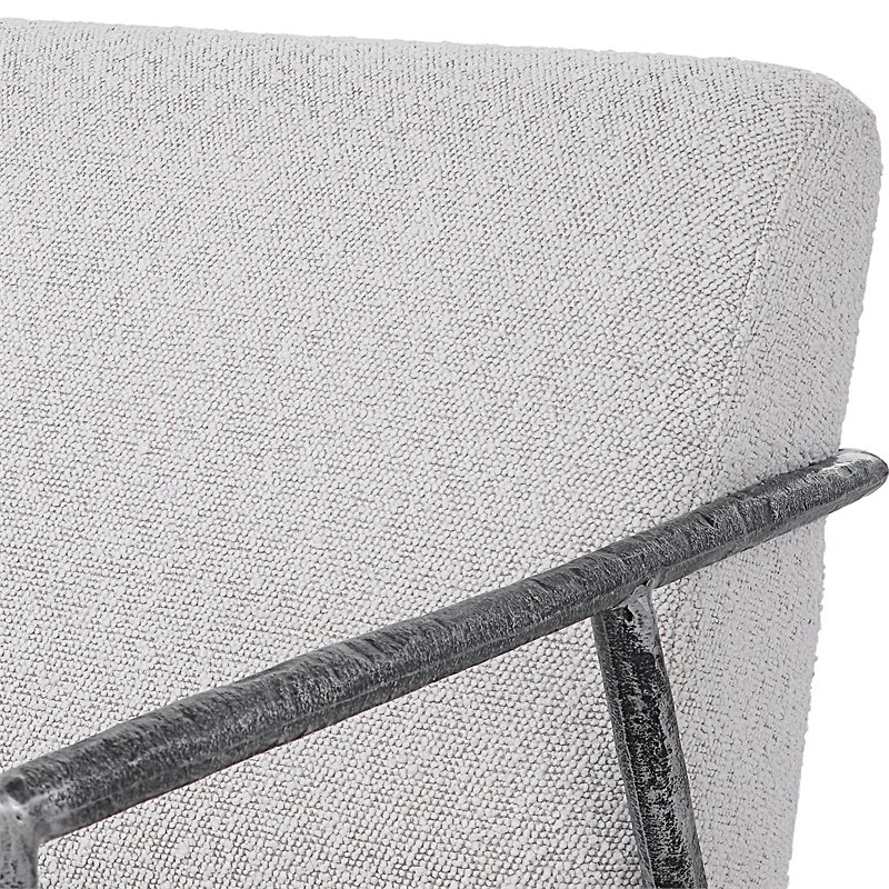 Uttermost Brisbane Cast Iron Accent Chair in Casual Ivory/Warm Gray