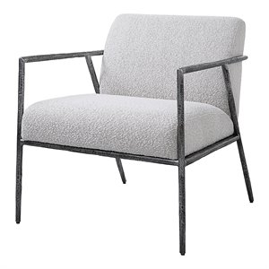 Uttermost Brisbane Cast Iron Accent Chair in Casual Ivory/Warm Gray