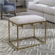 Uttermost Paradox Small Iron Metal and Fabric Shearling Bench in White/Gold