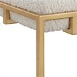 Uttermost Paradox Small Iron Metal and Fabric Shearling Bench in White/Gold