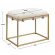 Uttermost Paradox Small Iron Metal and Fabric Shearling Bench in White/Gold