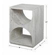 Uttermost Hans Coastal Style Fir Wood Side Table in Ivory Finish