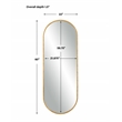 Uttermost Varina Tall Contemporary Iron Metal and MDF Mirror in Gold