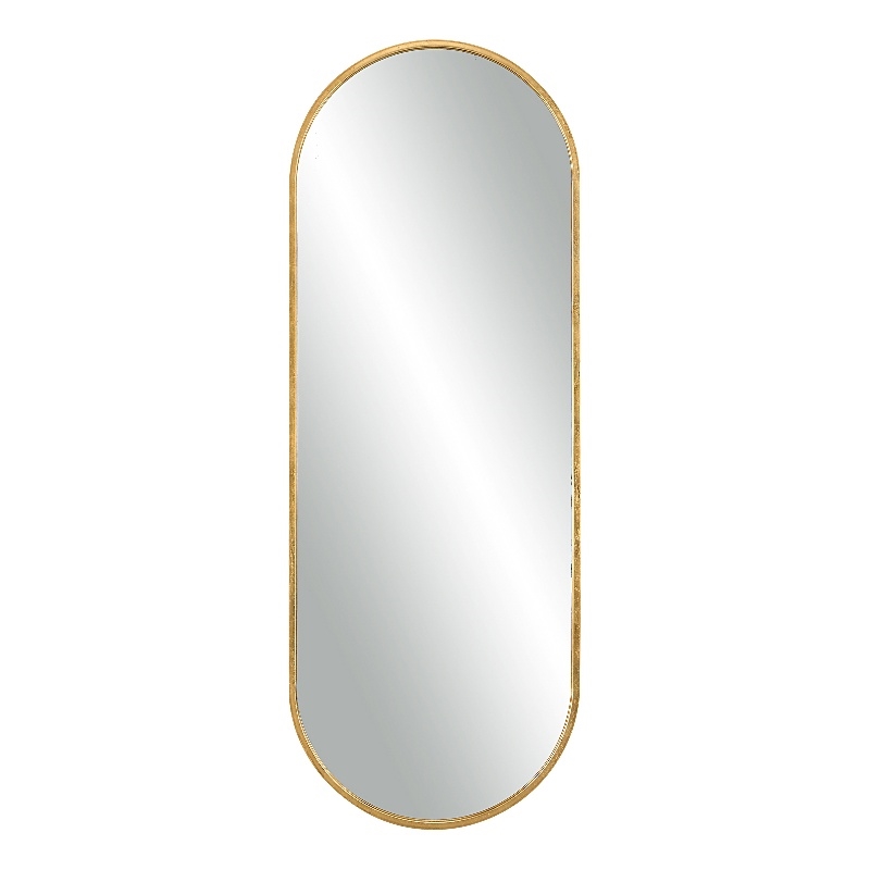 Uttermost Varina Tall Contemporary Iron Metal and MDF Mirror in Gold