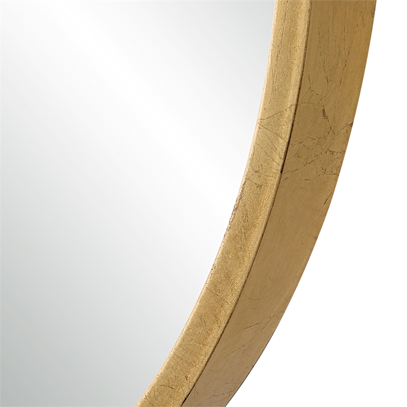 Uttermost Varina Tall Contemporary Iron Metal and MDF Mirror in Gold