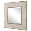 Uttermost Wharton Square Farmhouse MDF Wood and Iron Mirror in Gold/Woodtone