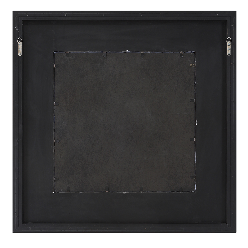 Uttermost Wharton Square Farmhouse MDF Wood and Iron Mirror in Gold/Woodtone
