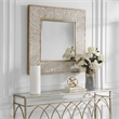 Uttermost Wharton Square Farmhouse MDF Wood and Iron Mirror in Gold/Woodtone