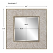 Uttermost Wharton Square Farmhouse MDF Wood and Iron Mirror in Gold/Woodtone