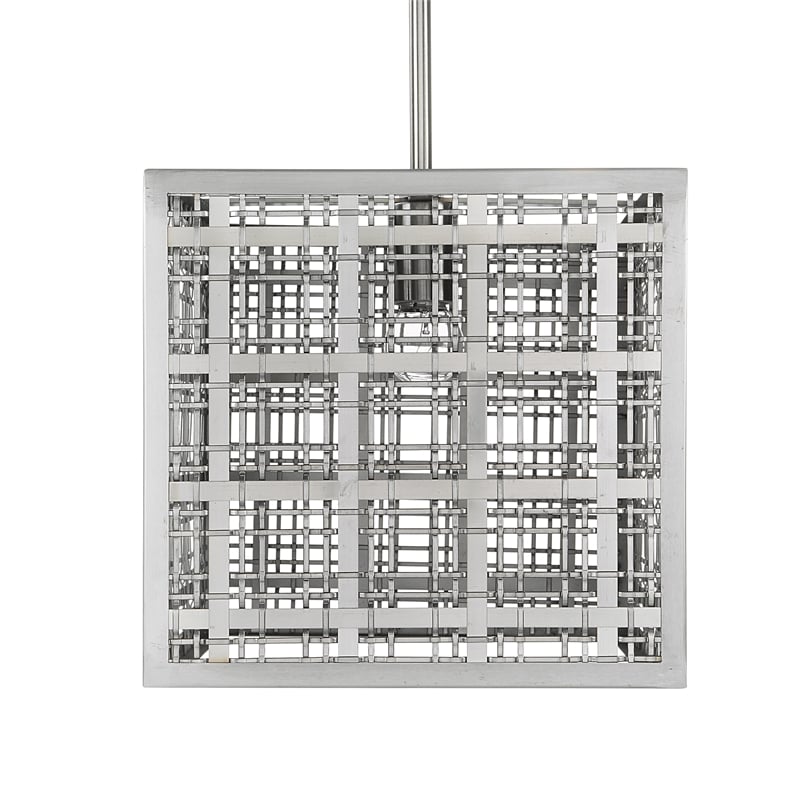 Uttermost Pendleton 1-Light Contemporary Metal Pendant in Nickel