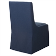 Uttermost Coley Farmhouse Style Wood and Fabric Armless Chair in Blue