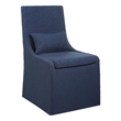 Uttermost Coley Farmhouse Style Wood and Fabric Armless Chair in Blue