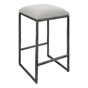 Uttermost Brisbane 26&quot Contemporary Cast Iron Counter Stool in Charcoal