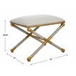 Uttermost Socialite Contemporary Iron Metal Small Bench in Gold/White