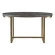Uttermost Taja Oval Acacia Veneer and Stainless Steel Desk in Brass/Walnut
