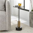 Uttermost Spector Contemporary Iron Metal Accent Table in Black/Brass