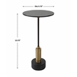 Uttermost Spector Contemporary Iron Metal Accent Table in Black/Brass