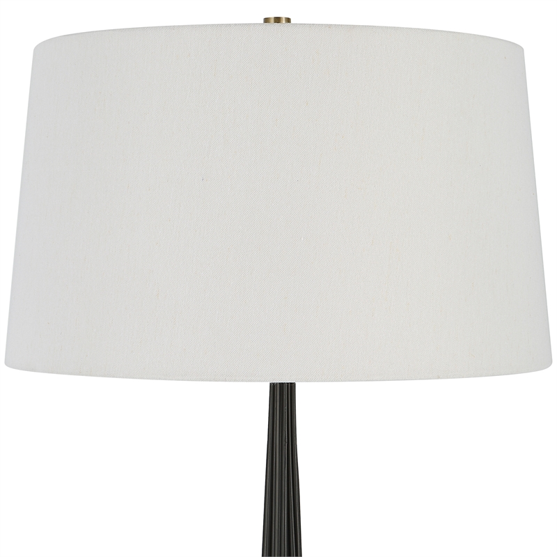 Uttermost Miraz Contemporary Iron and Marble Floor Lamp in Black Finish