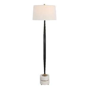 Uttermost Miraz Contemporary Iron and Marble Floor Lamp in Black Finish