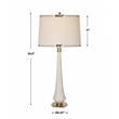 Uttermost Marille Transitional Rice Resin and Iron Metal Table Lamp in White