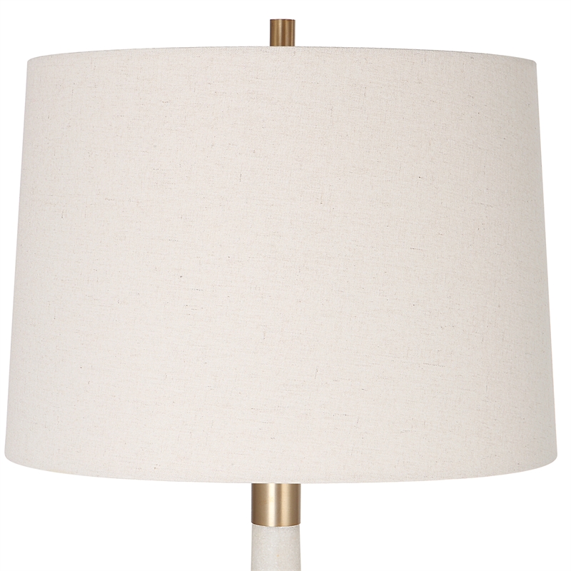 Uttermost Marille Transitional Rice Resin and Iron Metal Table Lamp in White