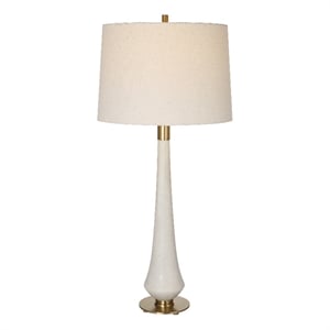 Uttermost Marille Transitional Rice Resin and Iron Metal Table Lamp in White