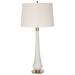 Uttermost Marille Transitional Rice Resin and Iron Metal Table Lamp in White