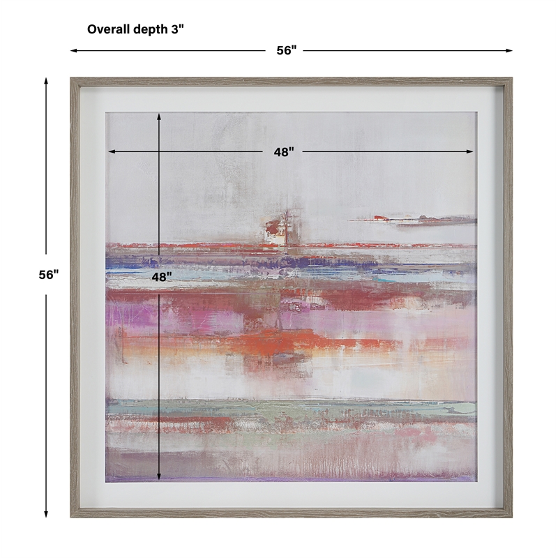 Uttermost Torrent Linen and Wood Abstract Art Framed Print in Multi-Color