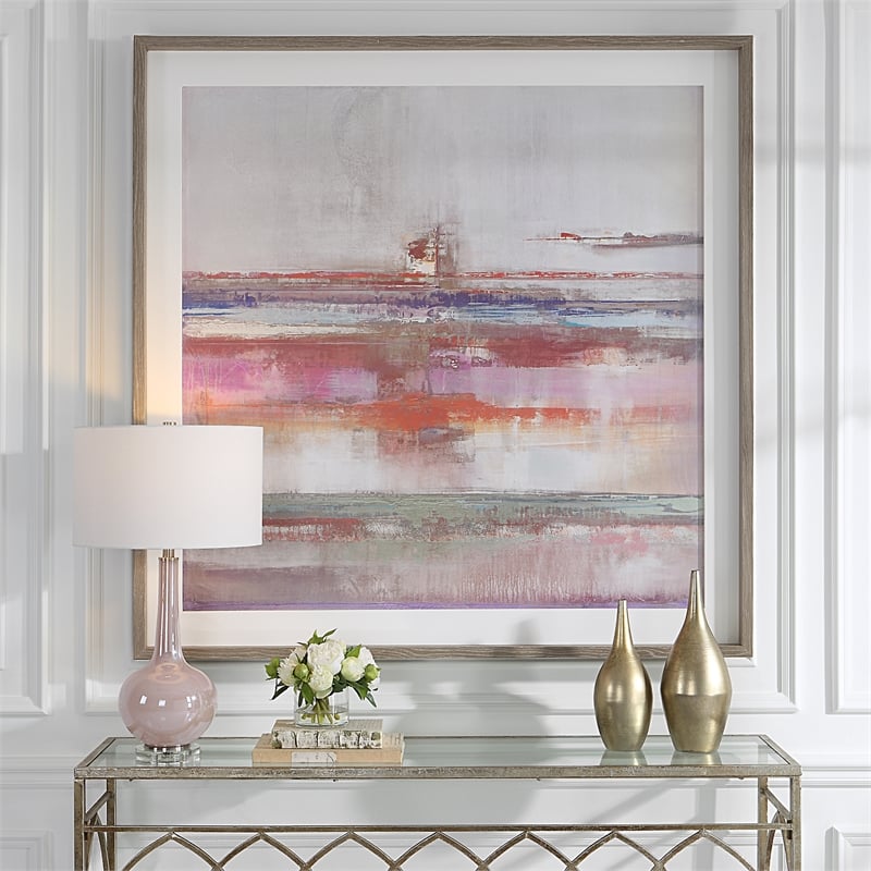 Uttermost Torrent Linen and Wood Abstract Art Framed Print in Multi-Color
