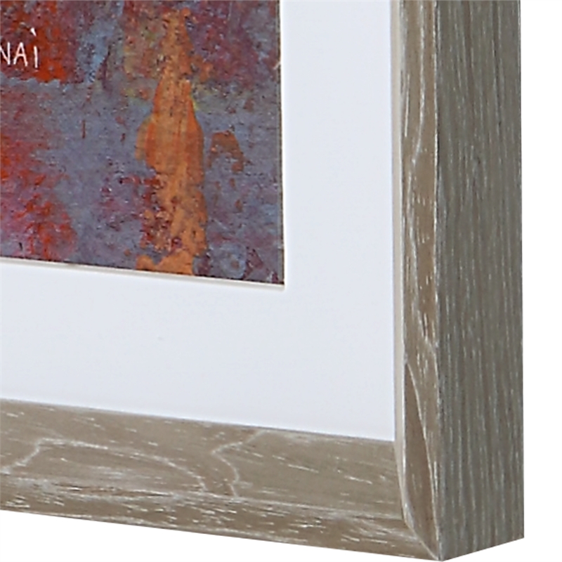 Uttermost Dawn On The Hills Linen and Wood Framed Print in Multi-Color