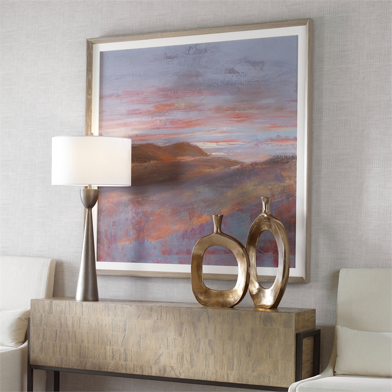 Uttermost Dawn On The Hills Linen and Wood Framed Print in Multi-Color