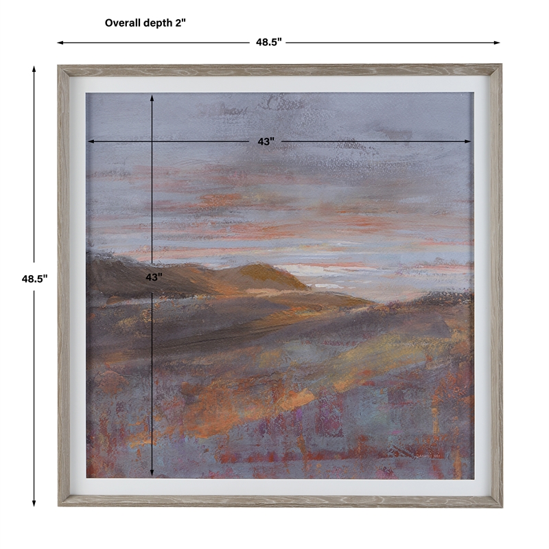 Uttermost Dawn On The Hills Linen and Wood Framed Print in Multi-Color