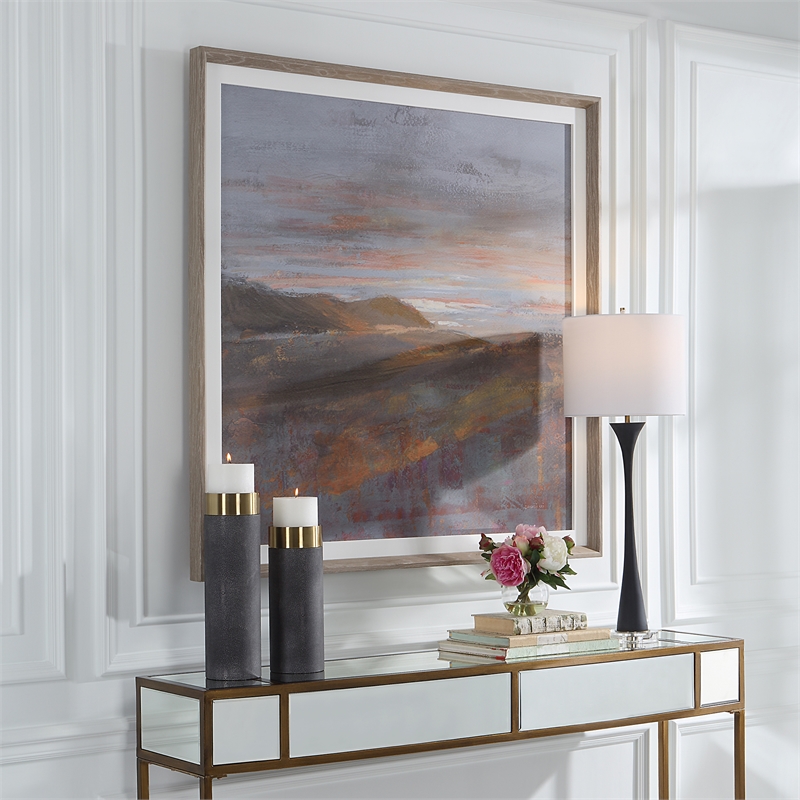 Uttermost Dawn On The Hills Linen and Wood Framed Print in Multi-Color